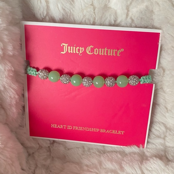 Juicy Couture Green Rope Crystal Brads Friendship Adjustable Bracelet NWT - Picture 5 of 6